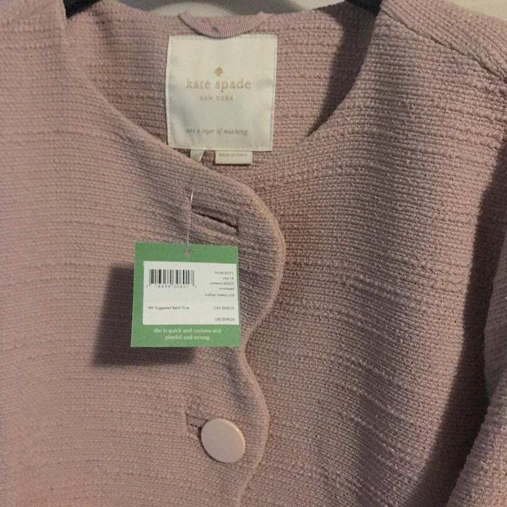 Brand new Kate Spade scalloped edge coat.